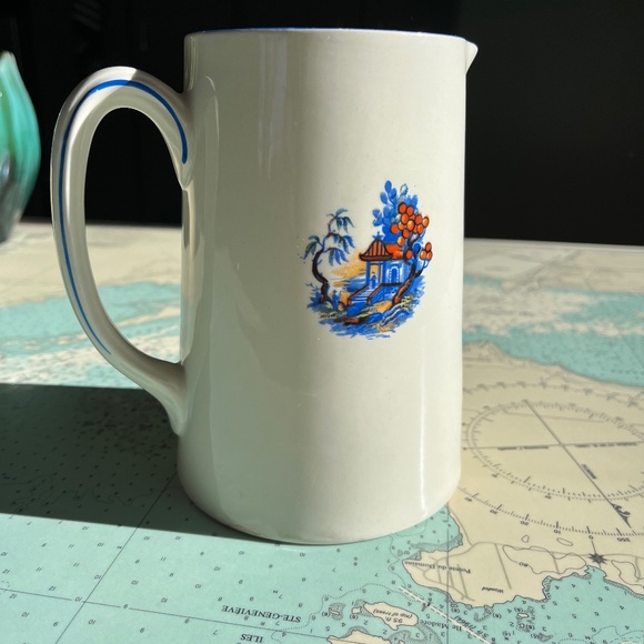 Vintage Newhall Hanley Staffordshire Porcelain Pitcher / Asian Motif - Picture 5 of 9